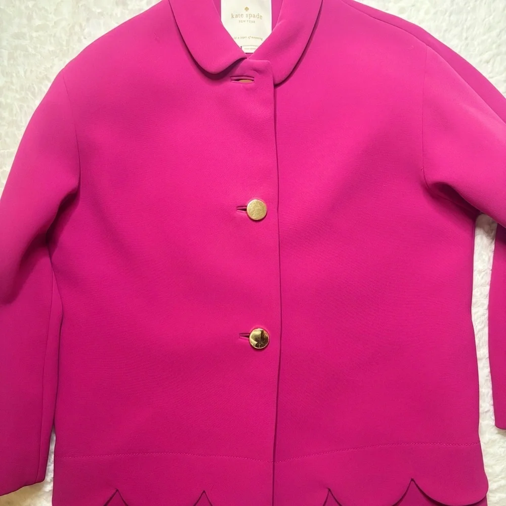 Kate Spade Pink Scalloped Jacket Size 2 Excellent Condition!!